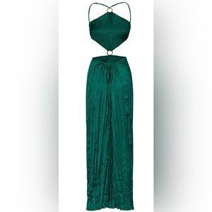 Beautiful emerald green dress.